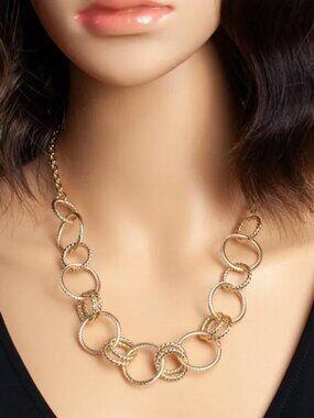 Savvy Cie 14K Gold Plated Multi Circle Link Necklace